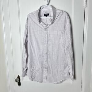 Jos. A. Bank Men's Red White Blue Check Plaid Traveler Traditional Fit Shirt 17